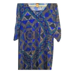 2/$40 Miss Tina by Tina Knowles Art Deco Dress Size L